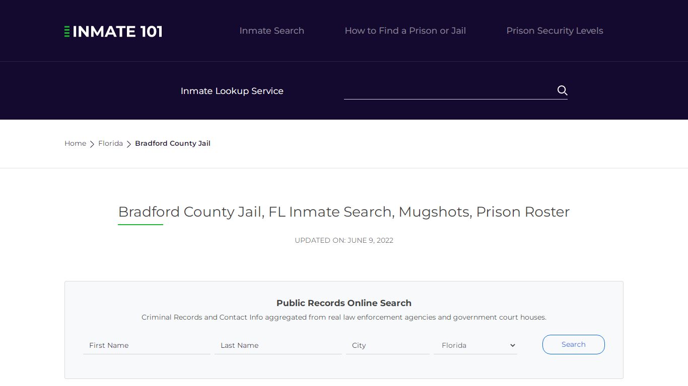 Bradford County Jail, FL Inmate Search, Mugshots, Prison ...